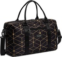 Clementine Tote Bag | Weekender Taschen für Damen | Perfekte Duffle Bag für Übernachtungen, Reisen und Gym | Schwarz/Gold geometrische - Medium
