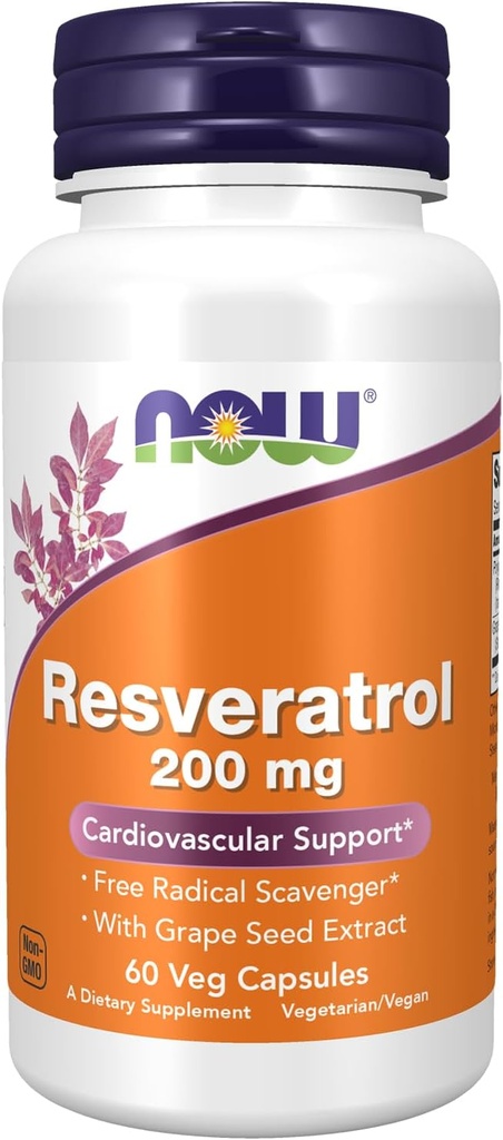 Jetzt Lebensmittel Resveratrol 200 mg mit Grape Seed Extrakt - 60 Veg Kapseln