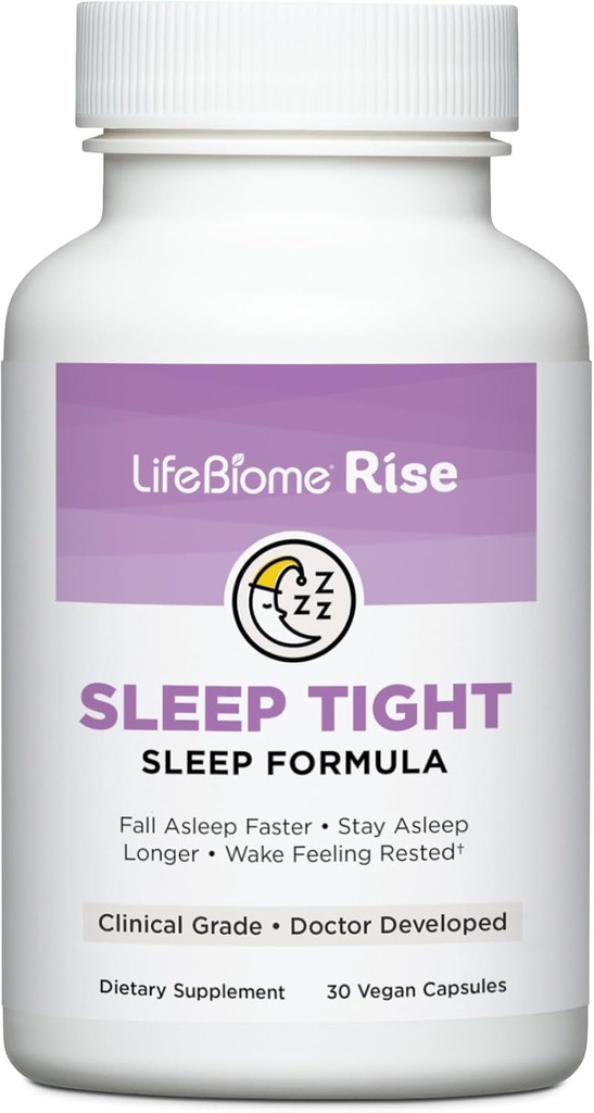 Healthy Directions LifeBiome Rise Sleep Tight mit sofortiger und erweiterter Ruhe Melatonin Plus GABA in Innovative Microbeadlets hilft Ihnen, schnell nach unten für tiefe, restliche Zzzs