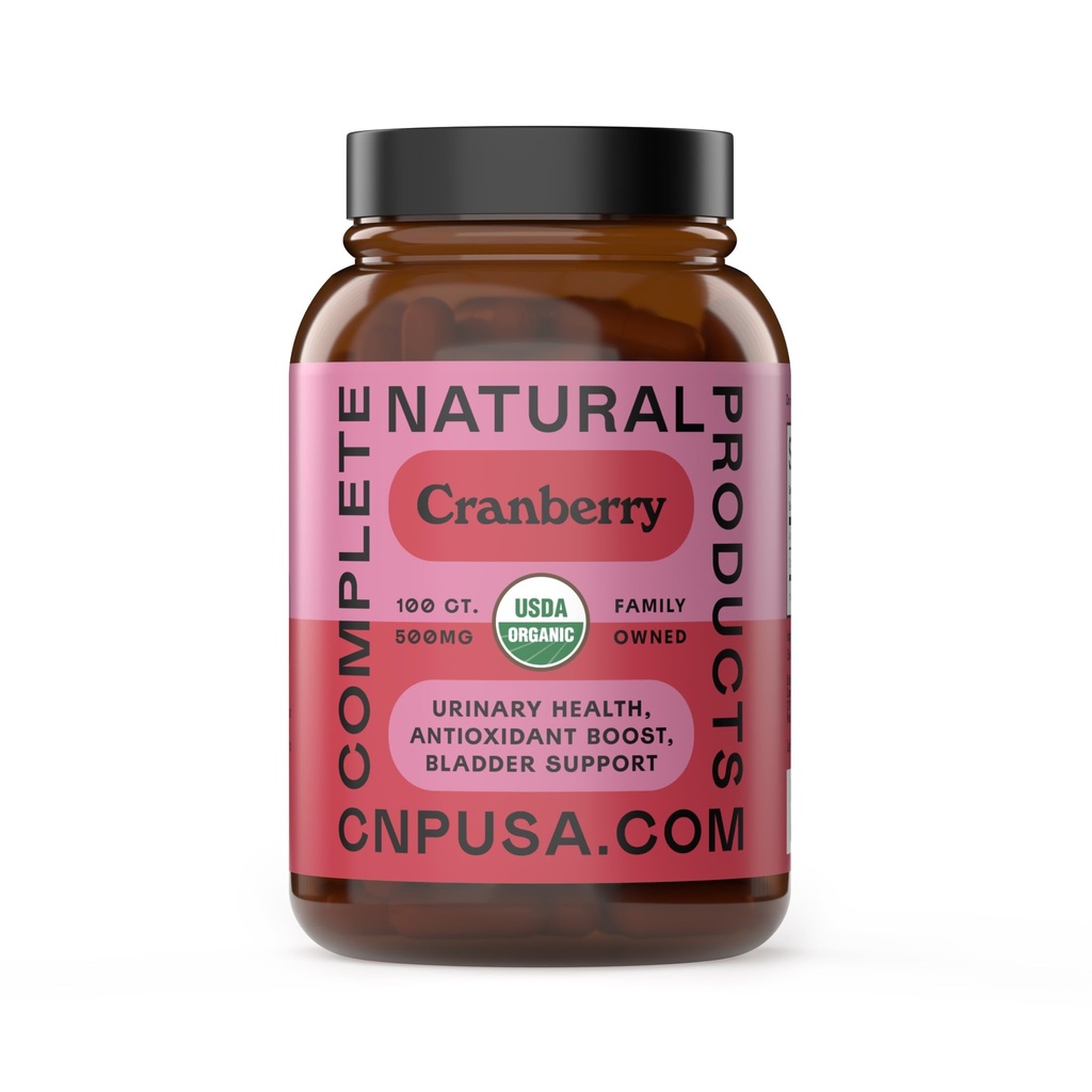 Bio Cranberry Kapseln 500mg | Pflanzenbasiert, Vegan, Non-GMO, Keine Füllstoffe | Unterstützt Urinary Tract & Bladder Gesundheit | Organic Cranberry Powder Supplement