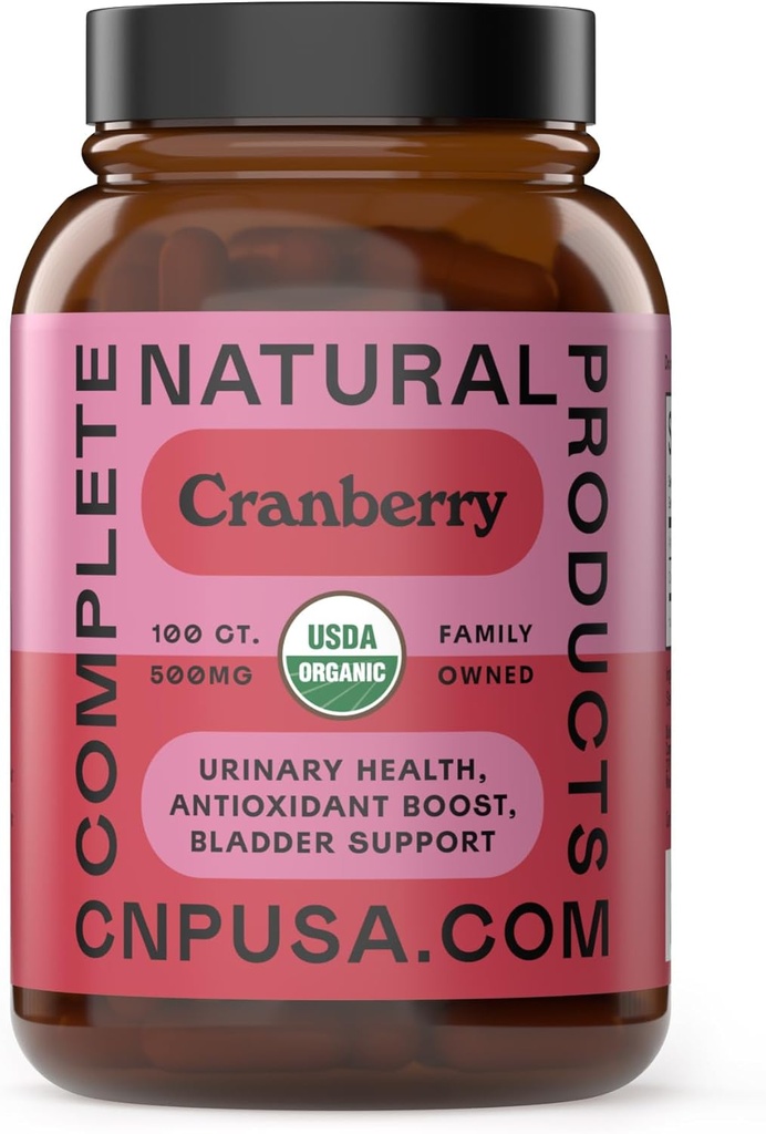 Bio Cranberry Kapseln 500mg | Pflanzenbasiert, Vegan, Non-GMO, Keine Füllstoffe | Unterstützt Urinary Tract & Bladder Gesundheit | Organic Cranberry Powder Supplement
