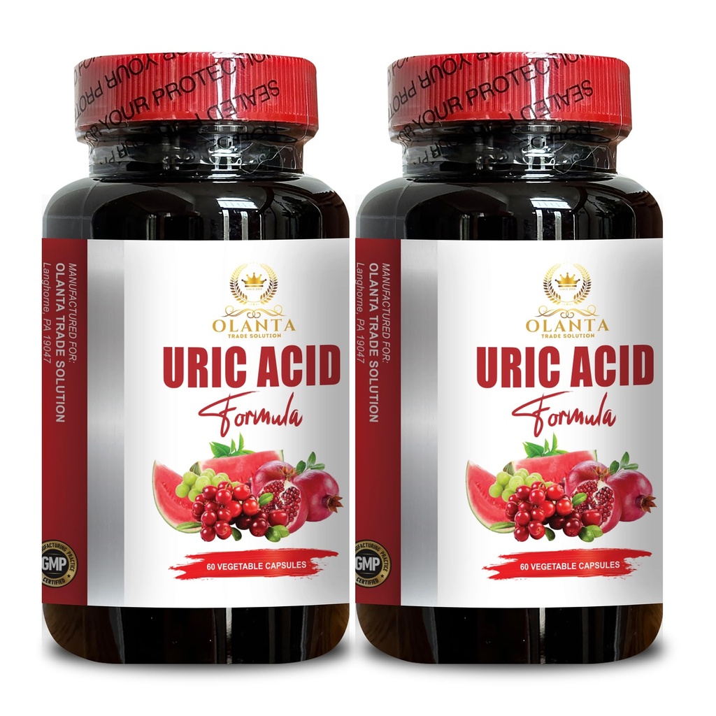 URIC Säure-Unterstützung - Wiederherstellung Joint Comfort, Mobilität, Flexibilität, umfasst Tart Cherry, Chanca Piedra, Celery Extract & Turmeric - 2 Flaschen 120 Kapseln