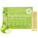 Boobie Hydromom Superfood Electrolyte Drink Mix, Green Apple | Refreshing Energy & Hydration Boost for Mamas | On-The-Go & Travel Essentials for Pregnancy, Lactation, &amp; Beyond, 15 Packets