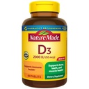 Nature faite vitamine D3 2000 UI (50 mcg), supplément de vitamine D pour os, dents, muscles et immunitaires, 400 comprimés, 400 jours d'approvisionnement