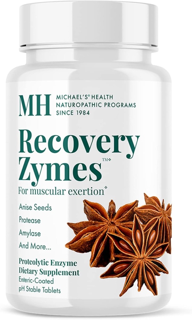 MICHAEL'S Health Naturopathic Programs Recovery Zymes - 180 Enteric Coated pH Stable Tablets - Proteolytic Enzyme Supplement - Unterstützt natürliche Entzündungsreaktion - 30 Portionen