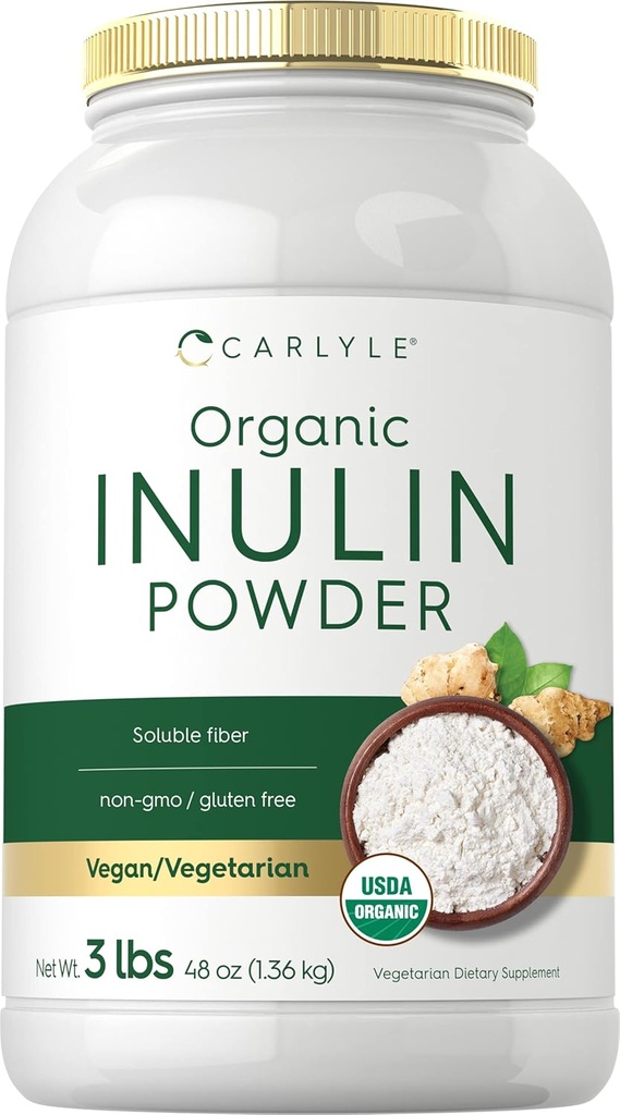 Carlyle Organic Inulin Powder 48oz | Prebiotische Faser aus Jerusalem Artichoke | Vegan, Vegetarisch, Non-GMO & Gluten Kostenlose Ergänzung