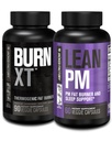 Jacked Factory Burn XT Thermogenic Fat Burner - Appetit Suppressant & Nootropic Energy Booster (90 Kapseln) & Lean PM Weight Loss Supplement, Sleep Support | (60 Kapseln)