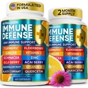 12 in 1 Premium Immunabwehr Vitamine - Immunergänzung w/Vitamin D3 5000 IU Vitamin С 1000mg Zinс 50mg - Luxe Wahl für Premium Immununterstützung - mit Echinacea Elderberry und Ginger - 120 Caps