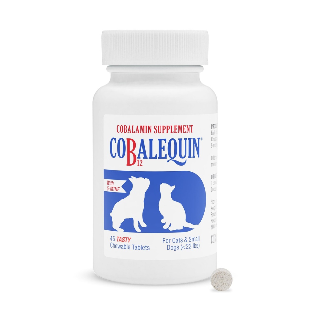 Nutramax Cobalequin B12 Ergänzung für Katzen und kleine Hunde, 45 Zähler (Pack von 1)