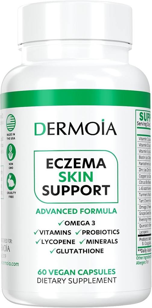 Eczema Ergänzungen - Formulierte Dyshidrotic Eczema Pillen für Erwachsene - Bereitstellung Eczema Relief, Targeting der Intervention von Eczema, Irritated Dry Skin, und Enhanced with Psoriasis Supplements