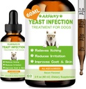 Natural Yeast Infection Treatment for Dogs | 60ML Supports Healthy Itch Relief | Dog Yeast Ear Infection Treatment | Dog Inflammation Relief, Allergy Relief & Skin Itch Relief | 2 fl oz, Bacon Flavor