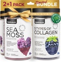 Collagen and Sea Moss Gummies Bundle - Collagen Peptides, Irish Sea Moss, Biotin, Keratin, Bladderwrack - Gummy Supplement für Immunität, Detox, Gesundes Haar, Haut und Nägel - für Männer und Frauen
