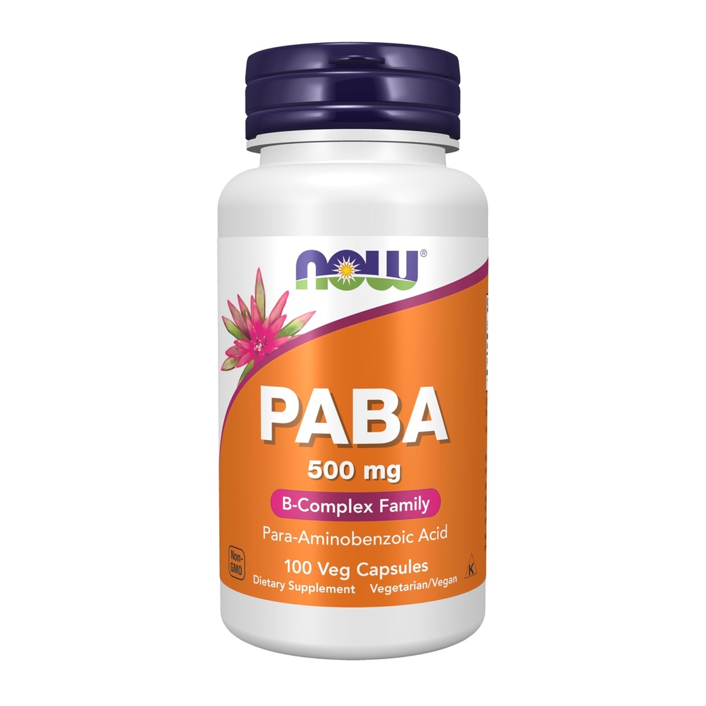 JETZT Ergänzungen, PABA (Para-Aminobenzoesäure) 500 mg, B-Komplex-Familie, 100 Kapseln