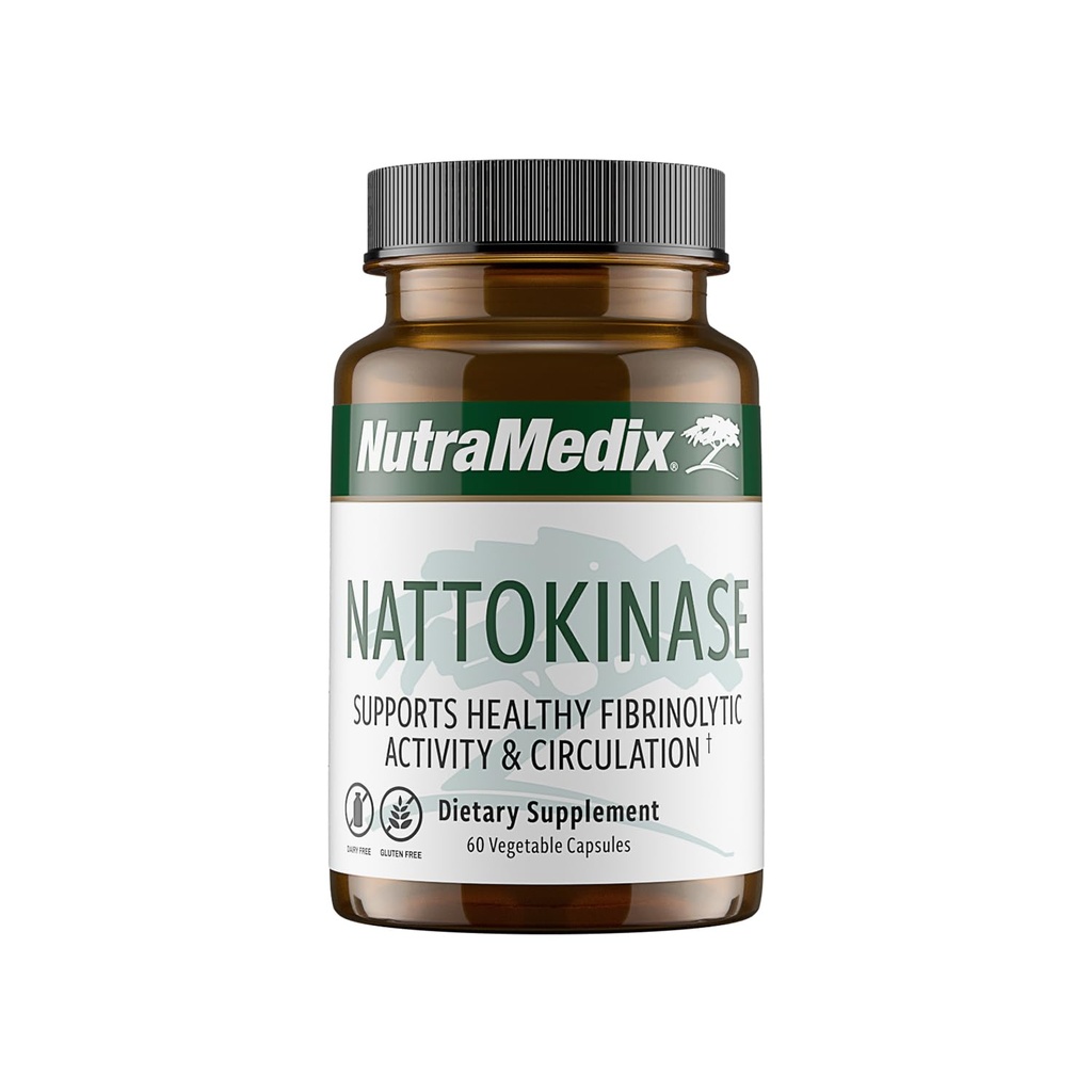 NutraMedix Nattokinase Supplement - Nattokinase 2000 FU per Servieren - Formuliert für Herzgesundheit und Gesunde Zirkulation - Gluten + Dairy-Free (60 Kapseln)