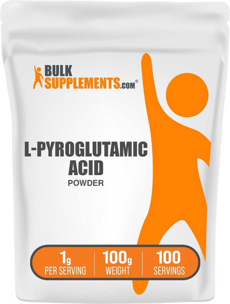 BulkSupplements.com L-Pyroglutaminsäure-Pulver - Pyroglutaminsäure-Ergänzungen, Aminosäure-Ergänzung - für Wohlbefinden, Glutenfrei, 1g pro Servierung, 100g (3,5 oz) (Pack von 1)