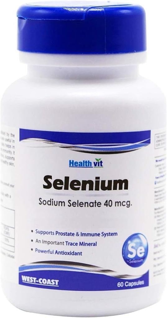 Generisches Rise Selenium 40mcg - wichtige Trace Mineral | Pulver Antioxidant | Immunsystem Booster |Promote Heart Health | Fördert Herz-Kreislauf-System | Vegan & Non-GMO | 60 Kapseln, Nautral