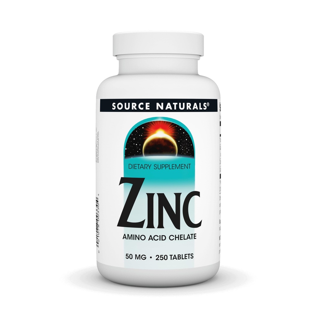 Quelle Naturals Zink, Aminosäure Chelat - Nahrungsergänzung - 50 mg - 250 Tabletten
