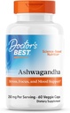 Doctor's Best Ashwagandha mit Sensoril, Ayurvedic Kräuter, Standardisiert mitania somnifera Extrakt, Klinisch getestet, um Mental Fokus zu unterstützen, Herz-Kreislauf Gesundheit & Gesunde Energie, 125mg, 60 Count