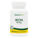 NaturesPlus Fer - 40 mg, 90 comprimés - Végétarien, sans gluten - 45 portions