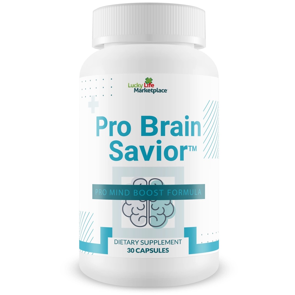 Pro Brain Savior - Nootropic Brain Supplement - Pro Mind Boost Formel für Gedächtnis, Fokus, & Clarity - Study Pills - Bacopa, Niacin, Koffein + L-Theanine, GABA - Promote Memory Retention & Learning