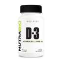 NutraBio vitamine D (2000 UI), soutien immunitaire - 90 capsules végétales