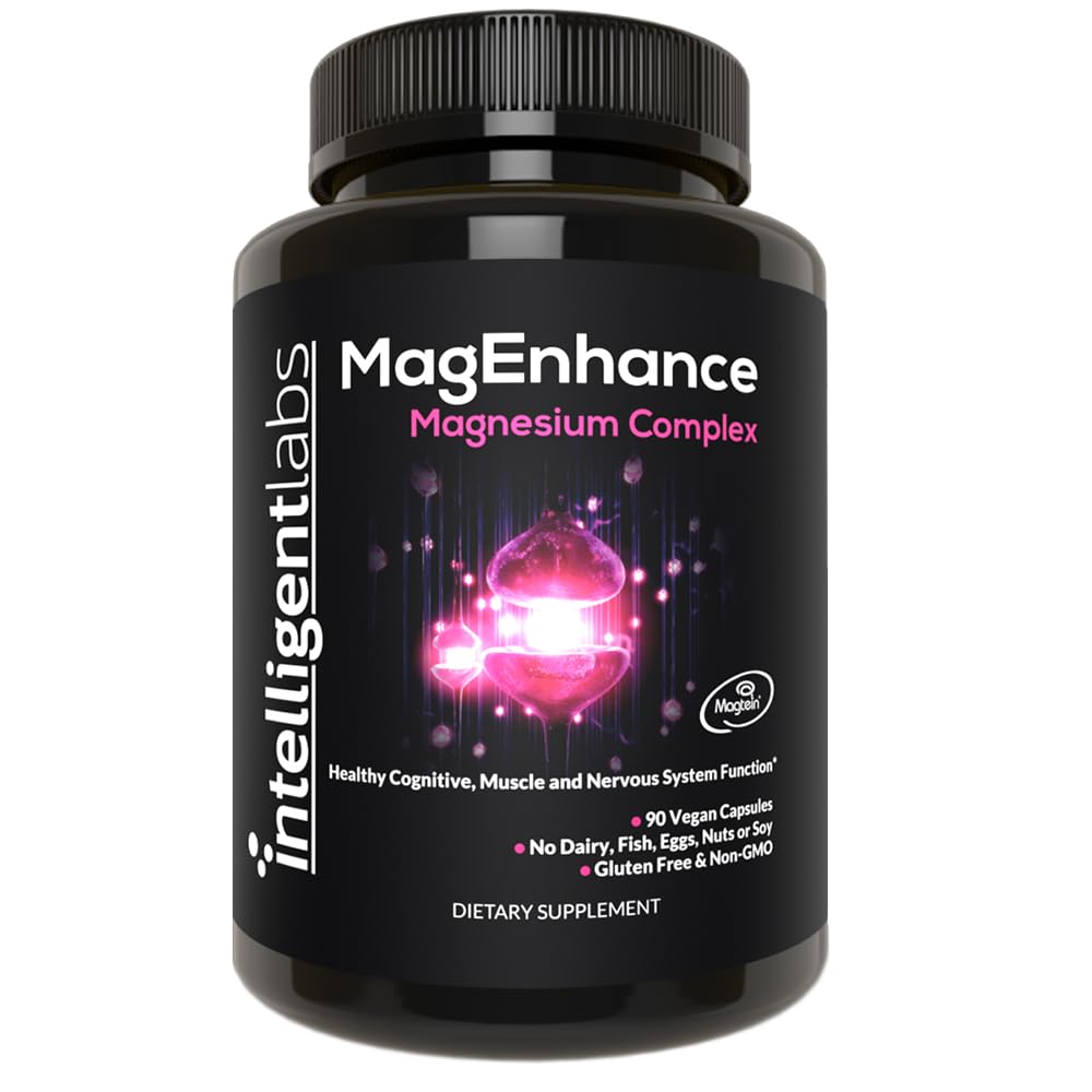Intelligent Labs MagEnhance Magtein Magnesium Complex Supplement L-Threonat mit Magnesium Glycinat und Taurate, 90 Kapseln