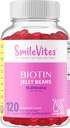 Heartland Pharma Biotin 10.000 MGC Jelly Bohnen | Haare, Haut und Nägel Unterstützung | Vegan, Glutenfrei, Non-GMO & Kosher Friendly s Erdbeeren Geschmack | 120 Count