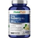 NusaPure White Mulberry Blatt Extrakt 10:1 Extrakt, 500 mg Äquivalent zu 5000mg 180 Veg Caps (Vegan, Non GMO Bioperine)