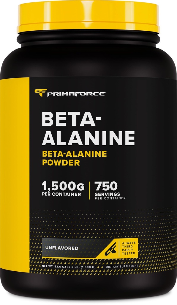 Primaforce Beta Alanine poudre, non aromatisée, 1,5 kg - Sans gluten, supplément non OGM pour les hommes et les femmes
