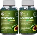 Magnesium Glycinat-Gummien mit Ashwagandha und CQ10 Calm Magnesium Complex L-Threonate Vegan Non-GMO 800mg Magnesium Glycinate Gummy Magnesium Supplement - Paket von 2