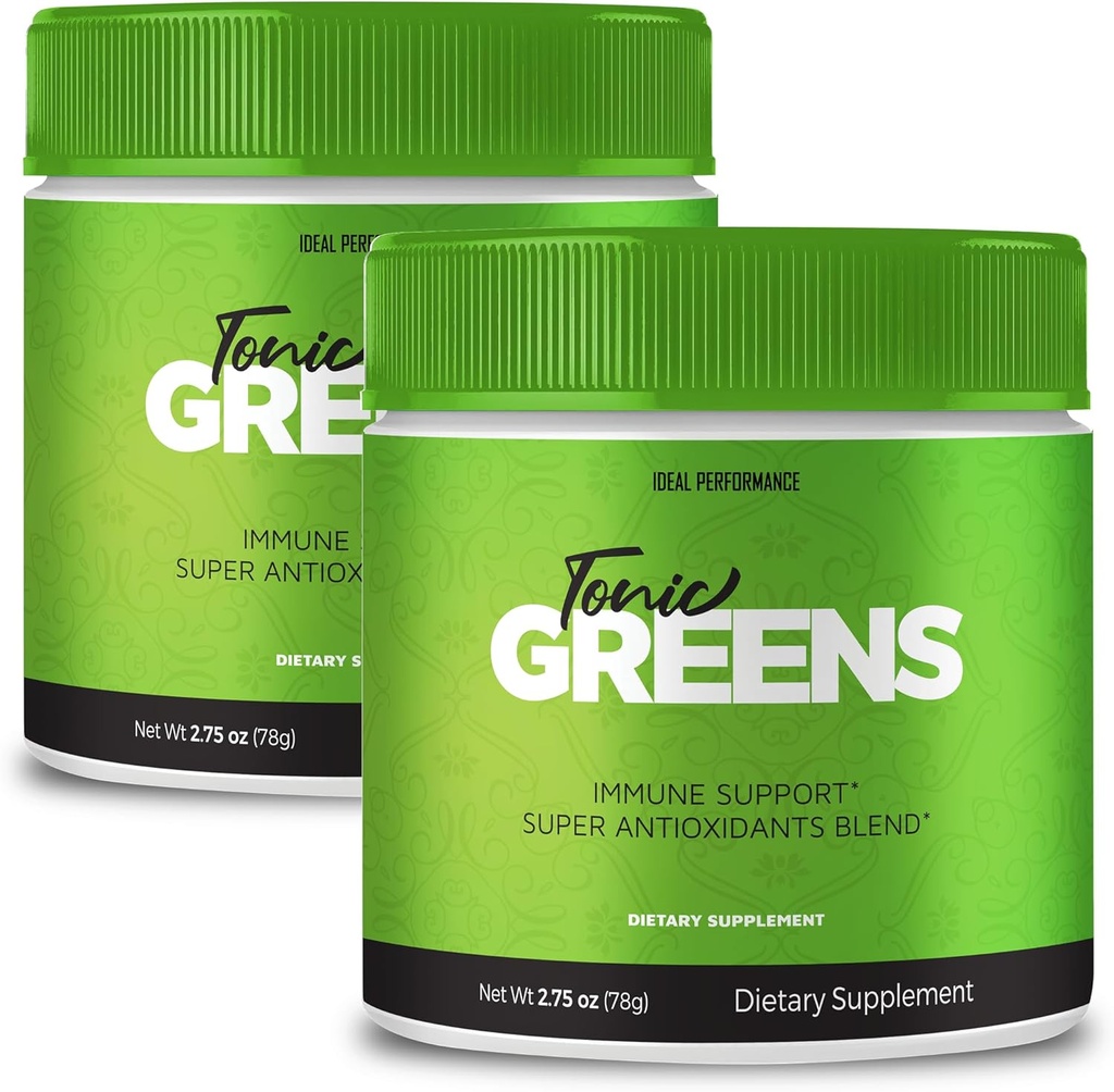 Tonic Greens Powder Vitamin Supplement Advanced Formula - Natural Green Blend Energy Supplement - Maximale Stärke, TonicGreens BCAA, Tonic Greens Alle natürlichen Formel Pulver Unterstützung Bewertungen (2 Pack)
