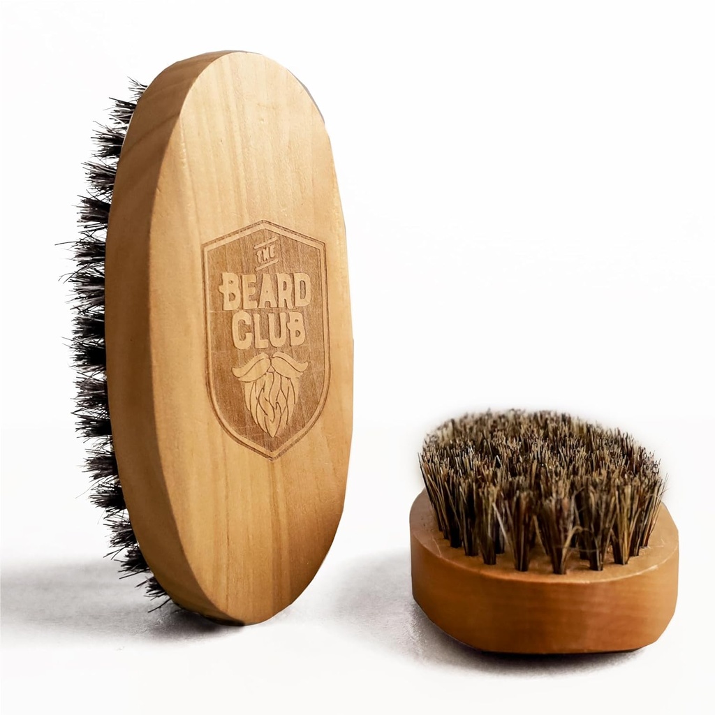 Beard Club Herren Boar Bristle Brush - Birchwood Grooming Tool für Styling, Taming und gesundes Bartwachstum