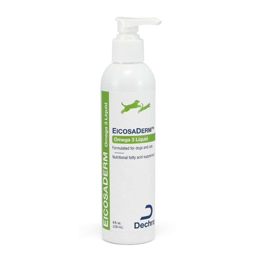 Dechra EicosaDerm Omega 3 Liquide pour chiens et chats - Supplément nutritionnel aux acides gras, 8 Fl Oz (paquet de 1)