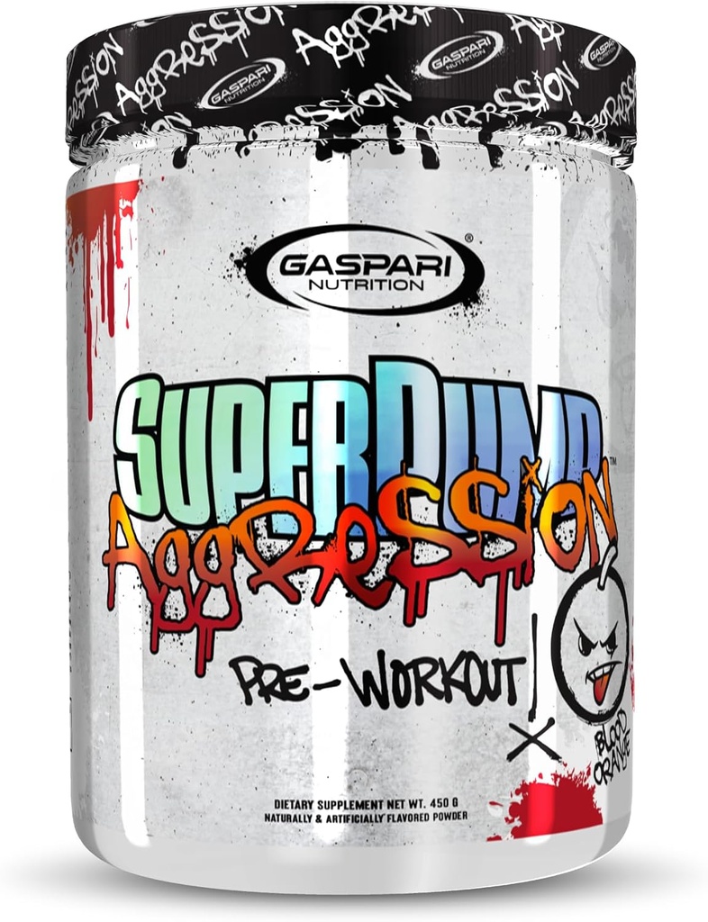Gaspari Nutrition SuperPump Aggression Pre-Workout: Energie, Fokus, Ausdauer und Erholung, mit Kreatin und Koffein (25 Servierungen, Blut Orange)