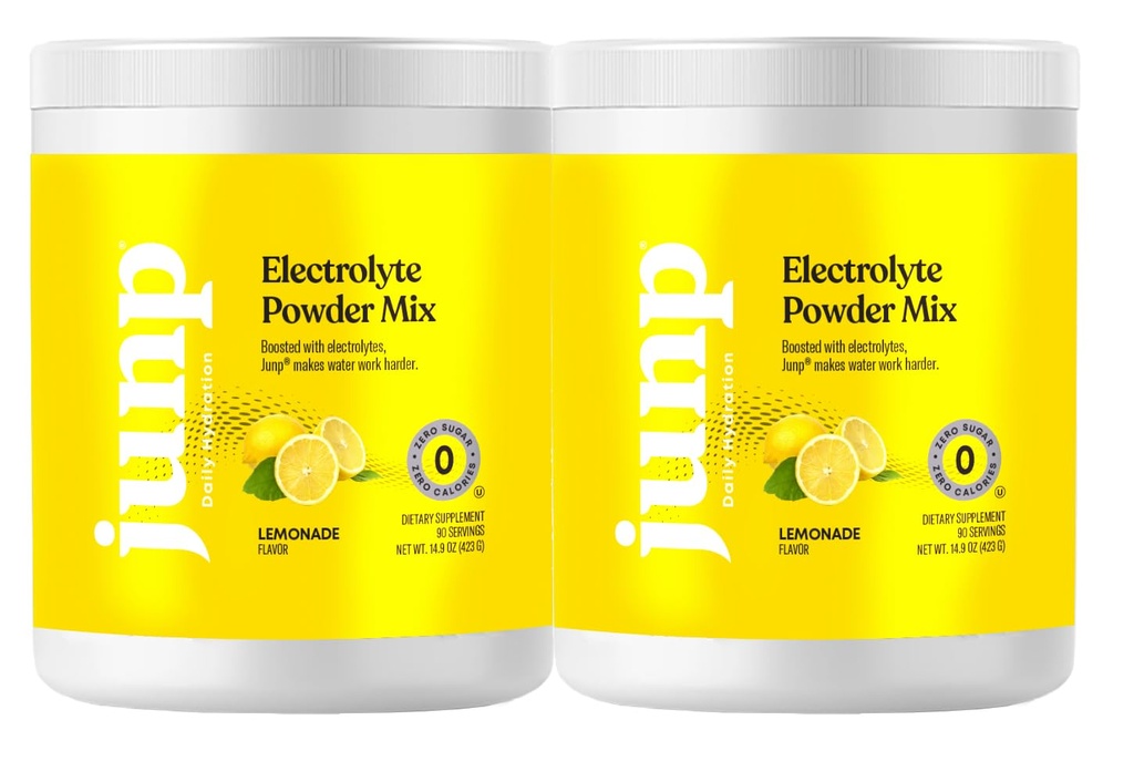 JUNP Elektrolyte Pulver Kein Zucker keine Kohlenhydrate – Frische Squeezed Lemonade Getränke Mix - Kalium & Salz Elektrolyt Hydration Pulver Zero Calorie Zucker freies Elektrolytpulver, Keto Friendly, 180 Portionen