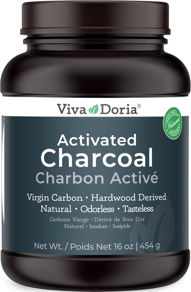 Viva Doria Virgin Activated Charcoal Pulver, Holz abgeleitet, Lebensmittel Grad, 16 Oz (1 Pfund)