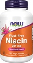 Niacine, FLUSH GRATUIT 250 mg, 180 capsules par les aliments actuels (paquet de 3)