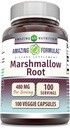 Formules étonnantes Supplément de racine de marshmallow : 480 Mg par portion : 100 capsules de légumes : 100 capsules sans OGM.