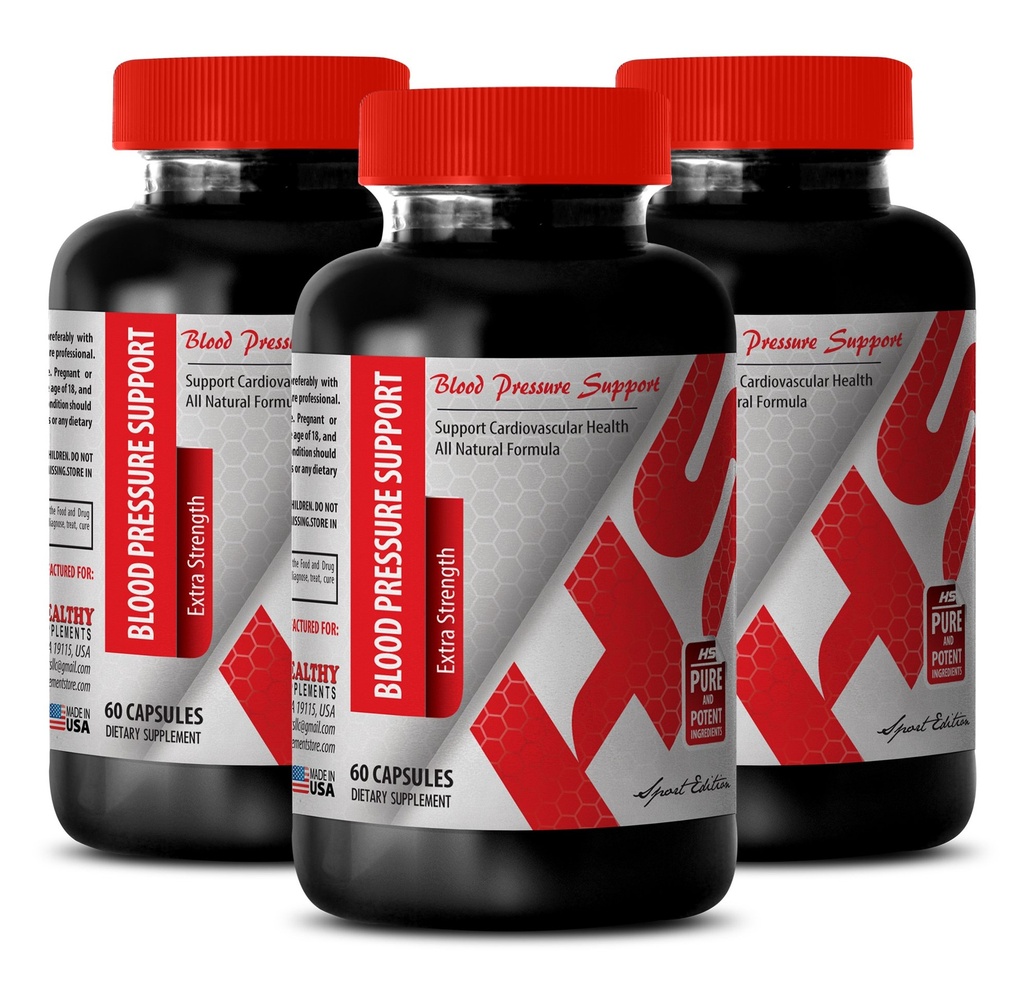 Supplément de vitamine énergétique pour les femmes - Soutien de la pression artérielle - Extra Strength - Supplément d'énergie pour hommes - 3 bouteilles (180 capsules)