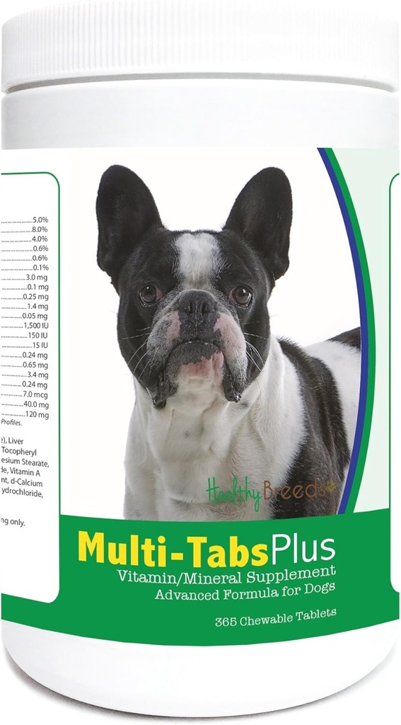 Gesunde Rassen Französisch Bulldogge Multi-Tabs Plus Kaubare Tabletten 365 Count