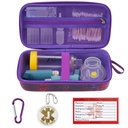 MGZNMTY Travel Carrying Case Kompatibel mit Asthma Inhaler Spacer für Erwachsene und Kinder, Masken, Inhalator Holder mit Asthma Alert Tag und Medical Card, Carabiner (nur Fall) (Galaxy)