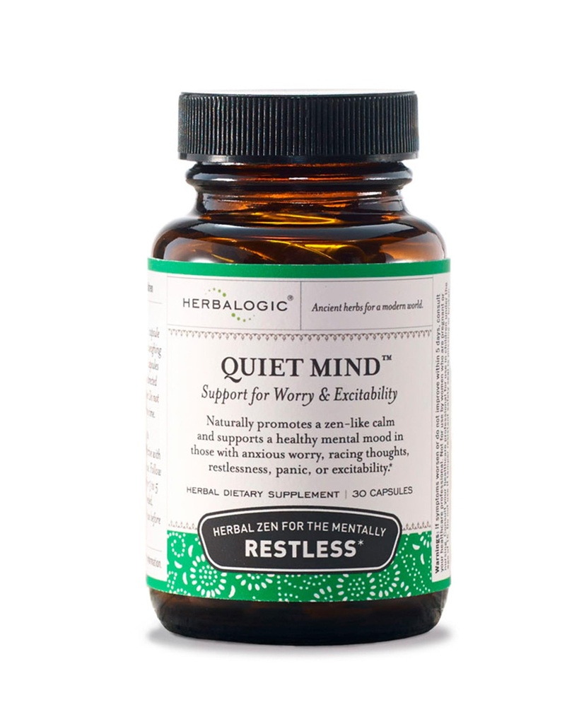 Herbalogic - Quiet Mind Herb Capsules - Non-Sedating, fördert ein Gefühl von Zen-Like Calm - Eases Anxious Worry und Panicky Mood - basierend auf der traditionellen chinesischen Formel GUI Pi Tang - 30 Cap Count