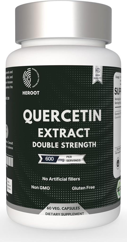 Quercetin Extract Kapseln Non-GMO,Gluten-frei, Vegetarisch unterstützt Gesamte Gesundheit Stärke Energie (120 Kapseln)
