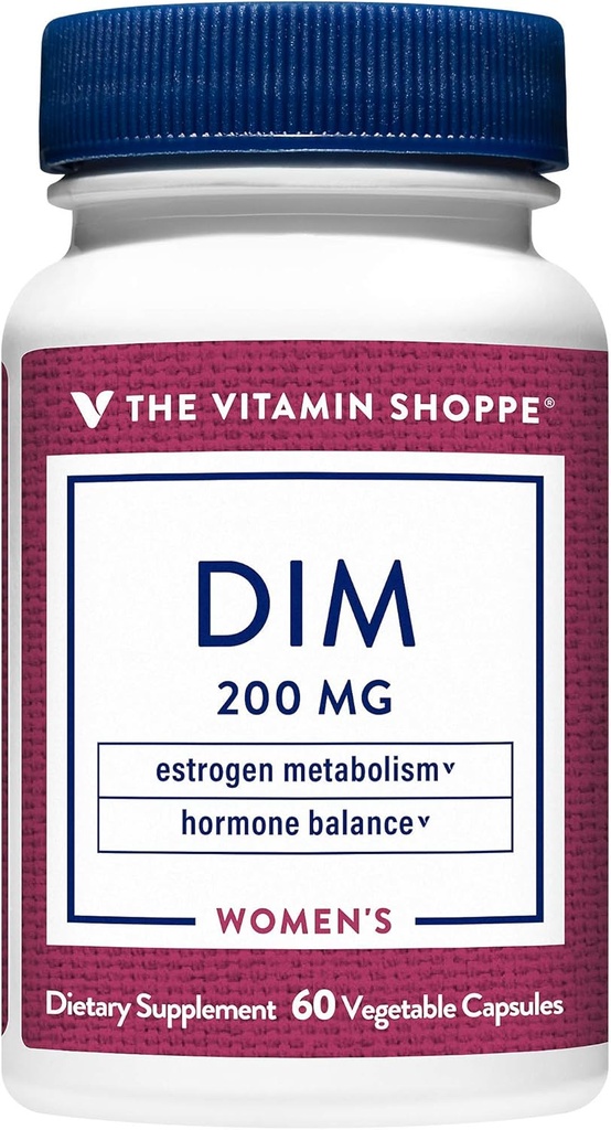 La vitamine Shoppe DIM avec BioPerine - soutient l'équilibre hormonal et le métabolisme estrogène - 200 MG (60 capsules végétariennes)