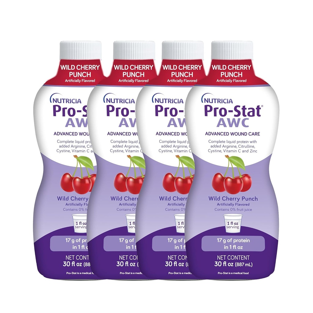 Pro-Stat Advanced Wound Care (AWC), Concentrated Liquid Protein Medical Food - Wild Cherry Punch Flavor, 30 Fl Oz Flasche (Sache 4)
