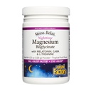 Facteurs naturels Stress-Relax Magnésium de nuit Bisglycinate - Supporte le sommeil et la relaxation* - avec la mélatonine, la L-Theanine et le GABA - Arôme tropical - 4,23 oz