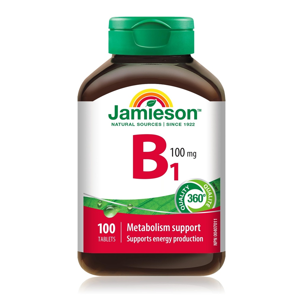 Jamieson Vitamine B1 (Thiamine) 100 mg, 100 comprimés