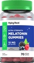 Piping Rock Melatonin Gummis 10mg | 70 Vegan Adult Gummis | Berry Flavor | Non-GMO, Glutenfrei
