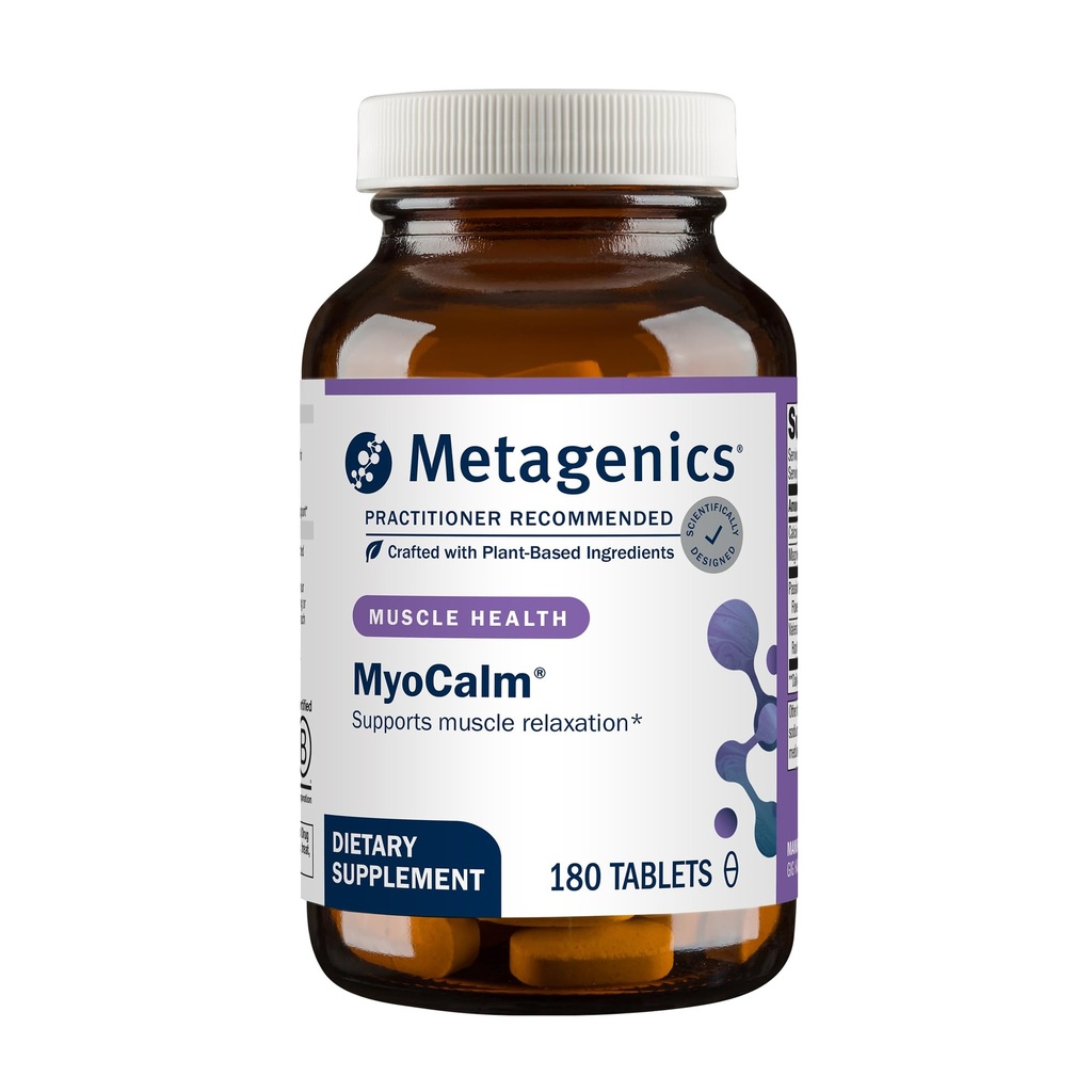 Metagenics MyoCalm - Calcium & Magnesium Supplement zur Muskelentspannung* - mit Passionflower & Valerian Root für verbesserte Absorption - Non-GMO, Gluten-Free & Vegetarian - 180 Tabletten