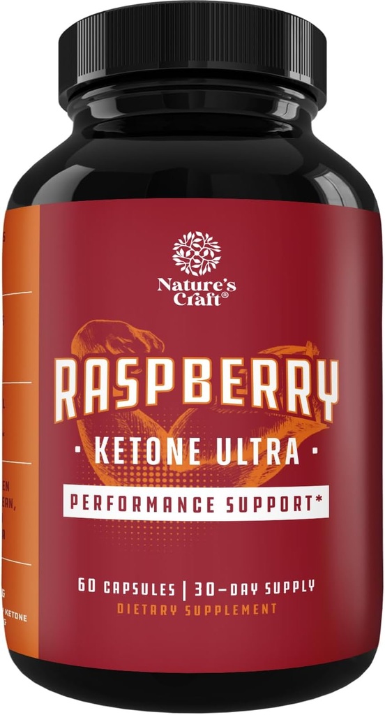 Cétones de framboises pures Supplément de perte de poids - Keto Burn Natural Fat Burner Diet Pills pour hommes et femmes Boost Métabolisme Burn Belly Fat Potent Appetite Suppressant 500 mg 60 Capsules